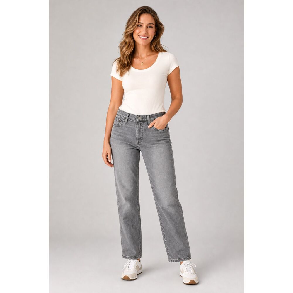 Judy Blue Boyfriend Fit Gray Womens Jeans Size 7/28 Mid Rise Relaxed Denim Retro